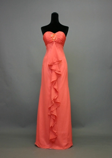 Charming Watermelon Sweetheart A-line Bridesmaid Dresses With Ruffles  