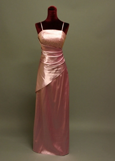 Spring Spaghetti Straps Pink Bridesmaid Dresses With Beading