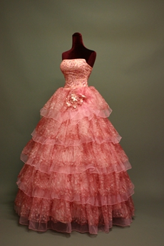 Beautiful Peach Princess Quinceanera Dresses 