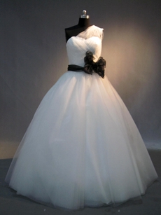 Fantastic One Shoulder Princess Wedding Dresses for Plus Size