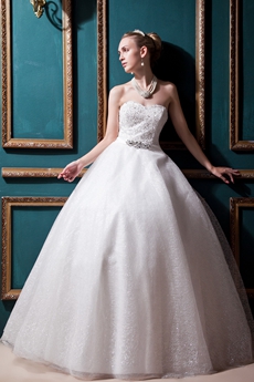Luxury Beaded Ball Gown Wedding Dress  
