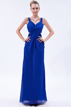 Charming Straps A-line Royal Blue Cocktail Dress 