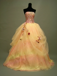 Unique Coral Quinceanera Dress