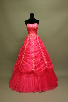 Best Fuchsia Sweetheart Quinceanera Dress