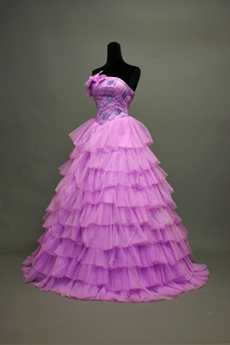 Traditional Lilac Quinceanera Dresses With Basque Waist