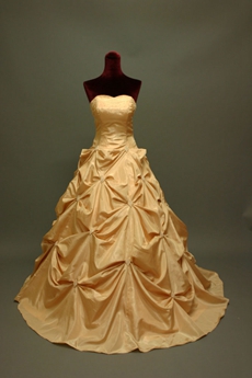 Sweet Champagne Quinceanera Dresses With Rosette 