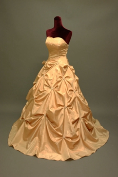 Sweet Champagne Quinceanera Dresses With Rosette 
