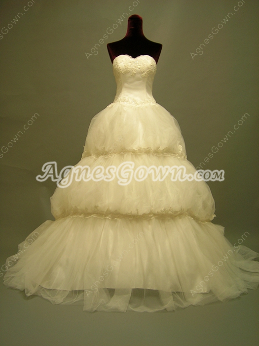 Princess SSweetheart Wedding Dresses With 3 Tiered 