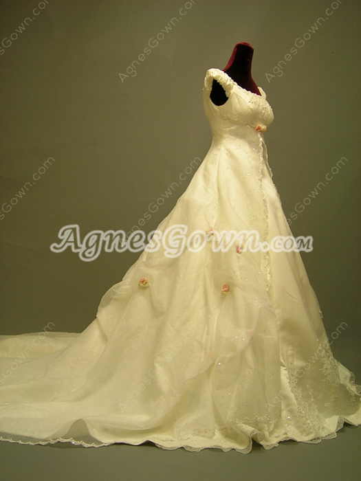 Modest Off Shoulder Scoop Bridal Gown