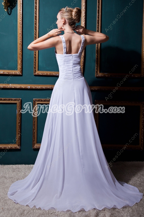 Charming A-line Double Straps Casual Beach Wedding Dress 