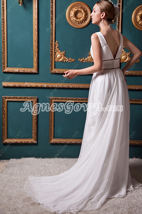 Grecian V-Neckline Chiffon Wedding Dress For Summer 