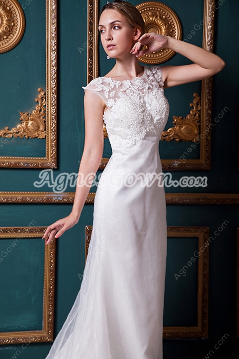 Illusion Neckline A-line Wedding Dress 