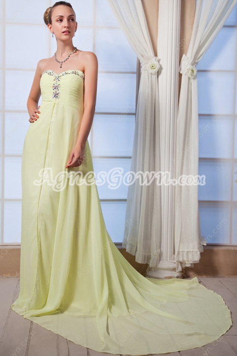 Delicate Empire Full Length Lime Green Maternity Prom Dress 