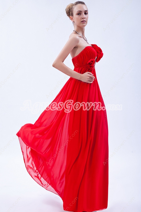 Pretty One Straps Red College Graduation Dress 