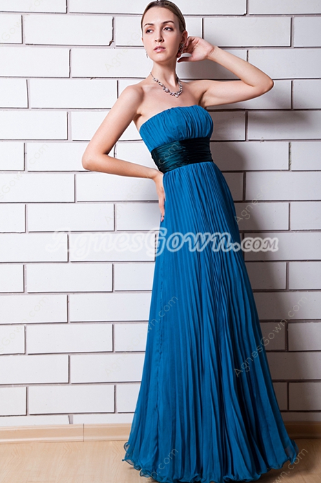 Turquoise Chiffon Plus Size Bridesmaid Dress 