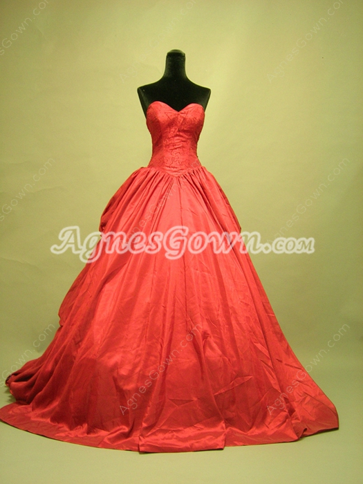 Beautiful Red Sweetheart Gothic Wedding Dresses 