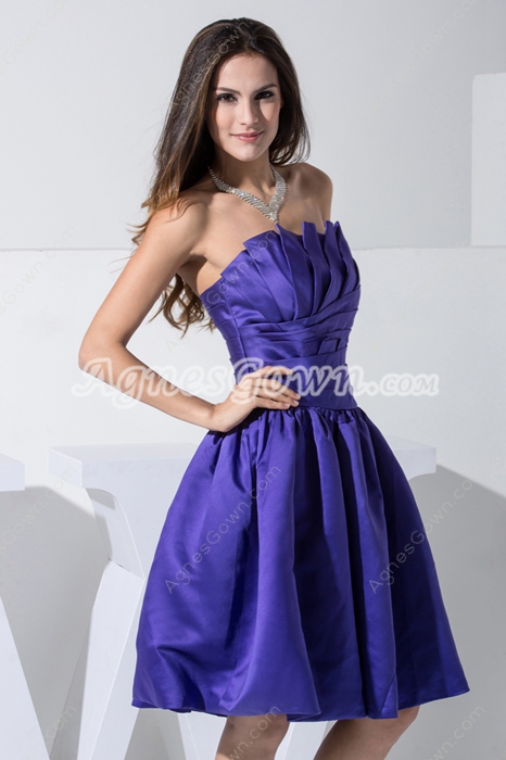 Knee Length Royal Blue Junior Prom Dress 