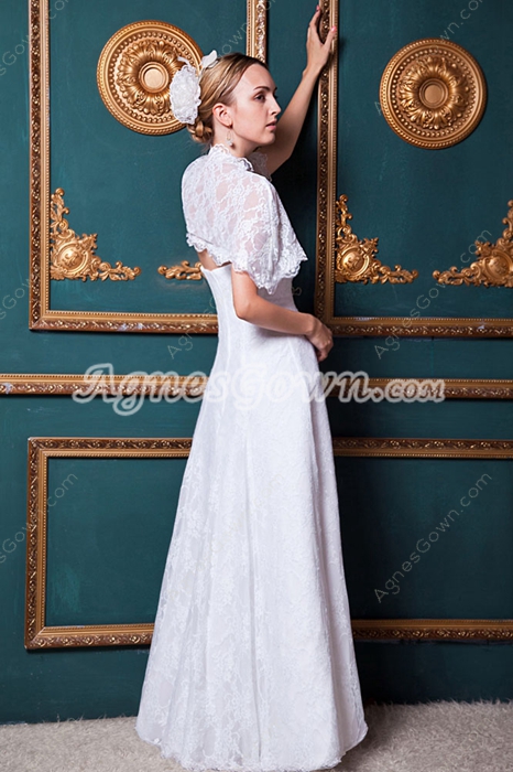 Vintage Lace Wedding Dress With Shawl 