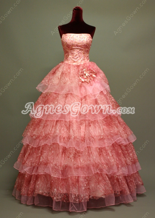 Beautiful Peach Princess Quinceanera Dresses 