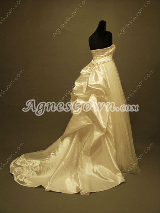 Simple Sweetheart Maternity Bridal Dresses With Rosette Skirt 