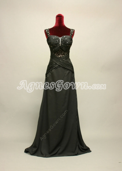 Modest Black Long Prom Dresses for Plus Size