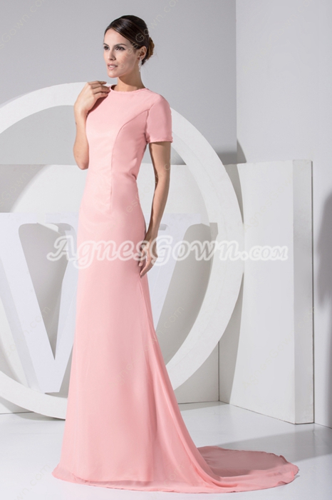 Backless Pink Mother Of The Bride Dress 