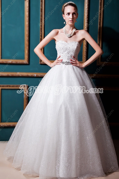 Luxury Beaded Ball Gown Wedding Dress  