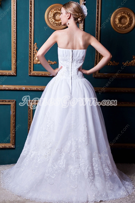 Dazzling Dropped Waist Lace Wedding Dress 