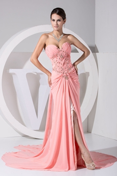 Breathtaking A-line Coral Chiffon 2016 Prom Dress 
