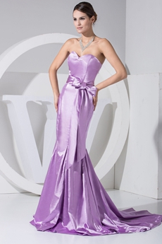Charming Sweetheart Mermaid Satin Lilac Prom Dress 2016