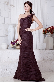 Glamour One Straps A-line Chocolate Formal Evening Dress 