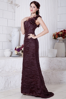 Glamour One Straps A-line Chocolate Formal Evening Dress 