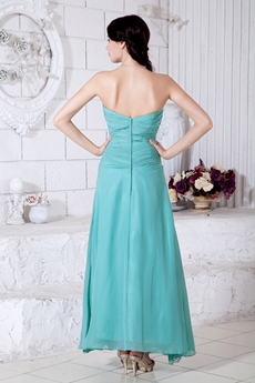 Ankle Length Jade Green Chiffon Bridesmaid Dress 