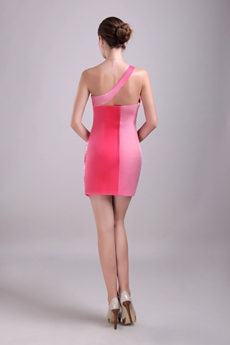 Hot One Straps Sheath Multi Colored Cocktail Dress 