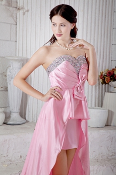 Sassy Sweetheart Pink High Low Junior Prom Dress 