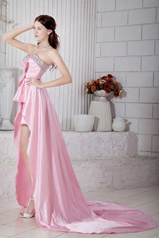Sassy Sweetheart Pink High Low Junior Prom Dress 