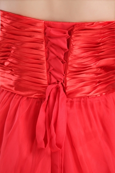 Sweetheart Red Chiffon High Low Prom Dress 