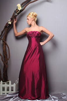 Discount A-line Fuchsia Taffeta Prom Party Dress With Sequins 