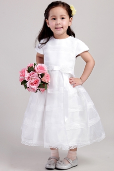 Short Sleeves Jewel Neckline Toddler Girl Dress