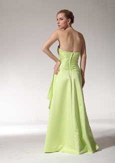 Lovely A-line Full Length Lime Green Satin Bridesmaid Dress 
