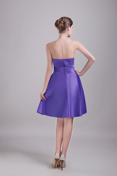 Knee Length Violet Satin Junior Bridesmaid Dress 
