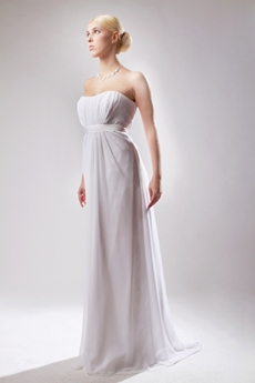 Grecian Empire White Chiffon Maternity Wedding Dress 