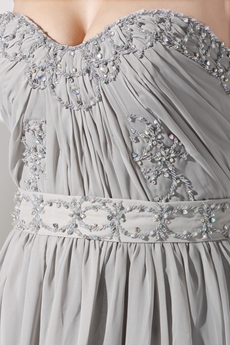 Delicate A-line Silver Gray Chiffon Pageant Dress 