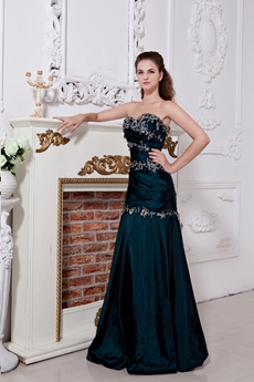 Elegance Sweetheart A-line Dark Green Prom Dress With Appliques 