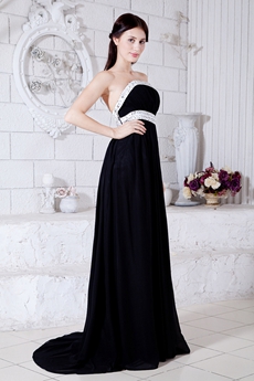 Strapless A-line Black Prom Dress Backless 