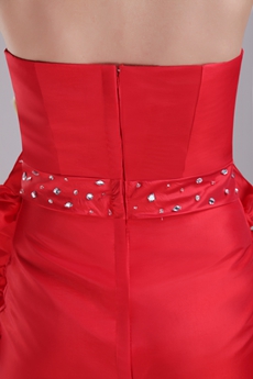 Chic Mini Length Red Damas Dress With Ruffles 