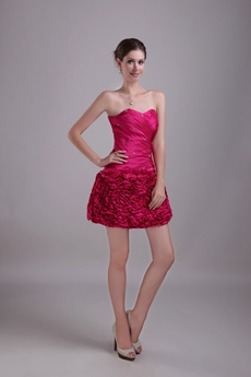 Lovely Mini Length Fuchsia Sweet Sixteen Dress With Crystals 