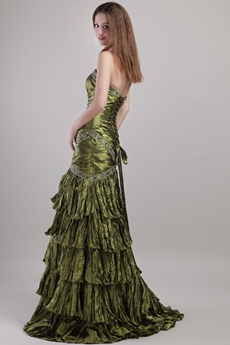 Retro Green Mermaid/Fishtail Prom Dress Corset Back 