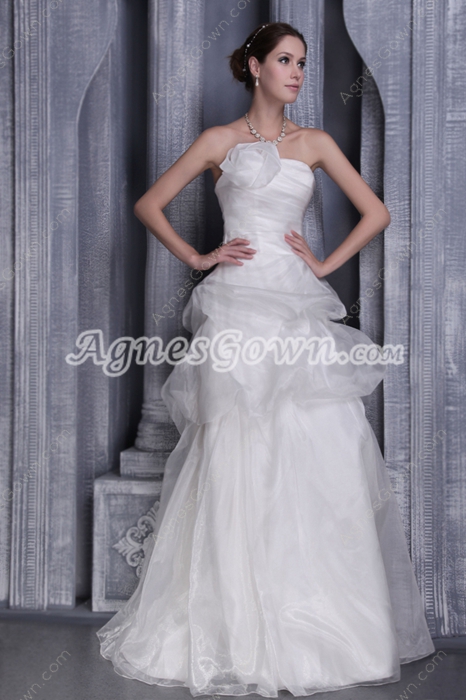 Strapless A-line Organza Wedding Dress  