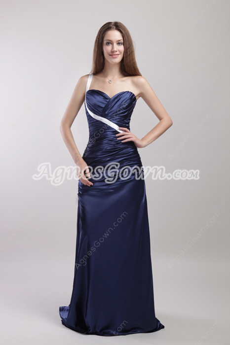 Charming One Straps Dark Royal Blue Evening Dress 